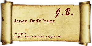 Jenet Brútusz névjegykártya